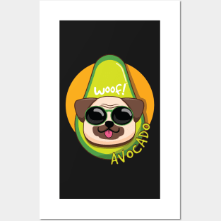 Yummy Avocado Pug Posters and Art